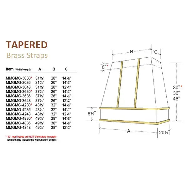 Tapered with Brass Strapping